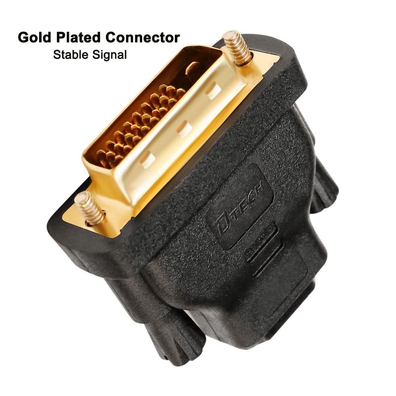 DTECH DVI to HDMI Adapter DVI Male to HDMI Female Bi-Directional DVI-D Port Converter 4K 1080P Gold Plated Connector - Image 5